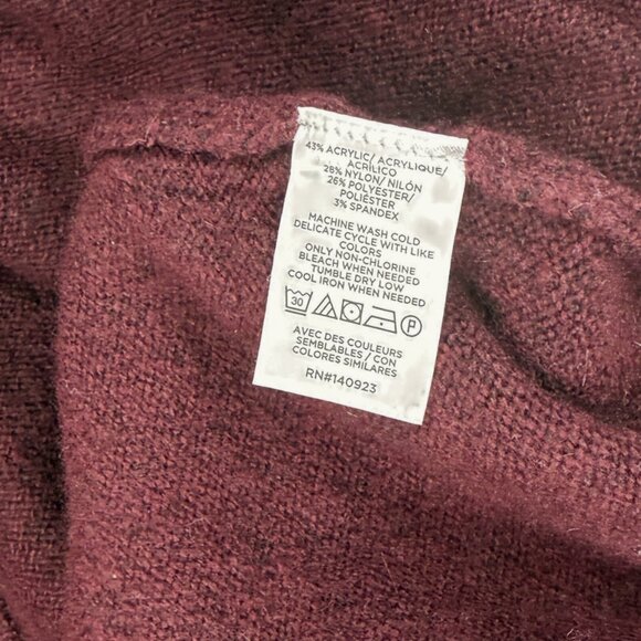 Loft Woman's Open Cardigan Sweater, Burgandy, Size XS, Super Soft - Picture 3 of 6